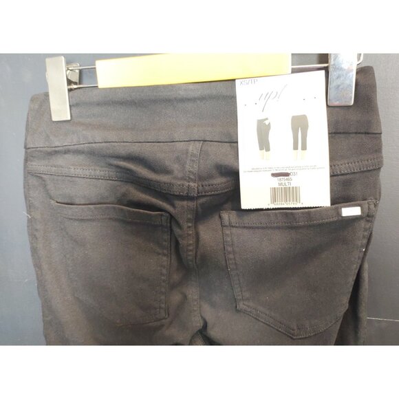 UP! Black Pull On Stretch Crop Pants NWT Women’s Comfortable Casual Wear - Picture 7 of 7